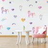 מדבקות קיר חד קרן לחדרי ילדים - מיכל נמצוב סטודיו m creative ורוד סגול