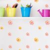 מדבקות קיר פרחים ורודים צהובים לחדרי ילדים - מיכל נמצוב סטודיו m creative
